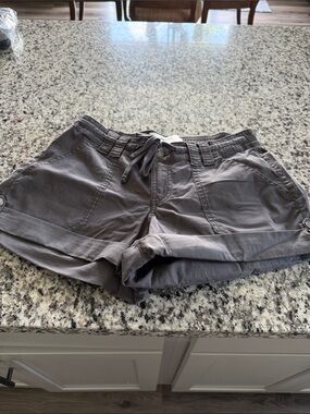 Casual Drawstring Women's Shorts - Gray